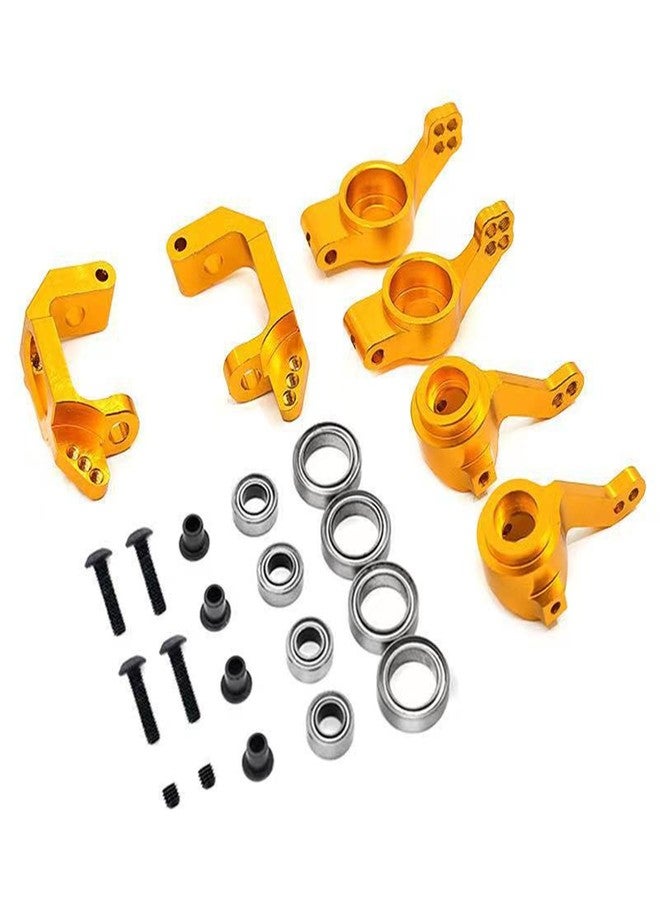 Dantenron Aluminum RC Steering Knuckle Hub Upgrade Parts Kits 102210 102010 102011 102212 102012 Part Compatible with HSP Redcat Racing Lightning Volcano EPX Monster 1/10 RC Model Car Truck (Gold) - Image 1